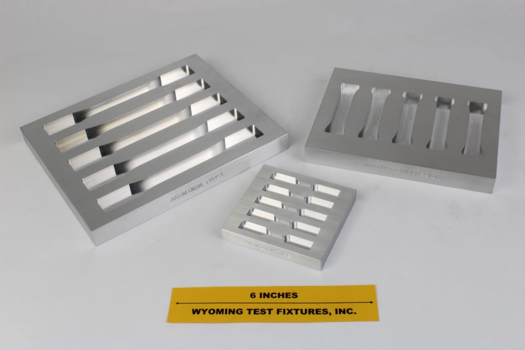 Silicone rubber molds to make test specimens for a tensile, b